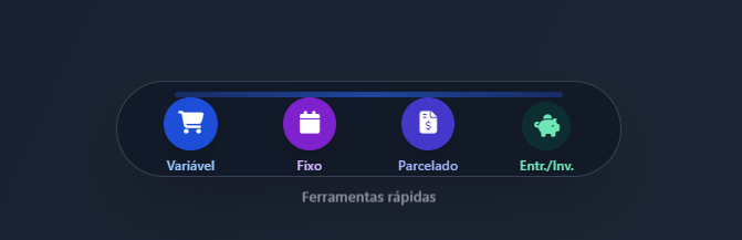 Atalhos rápidos para criar lançamentos